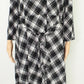 Charter Club Women's Shift Dress Plus Plaid V-Neck Tie-Waist  Black Size 2X