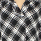 Charter Club Women's Shift Dress Plus Plaid V-Neck Tie-Waist  Black Size 2X