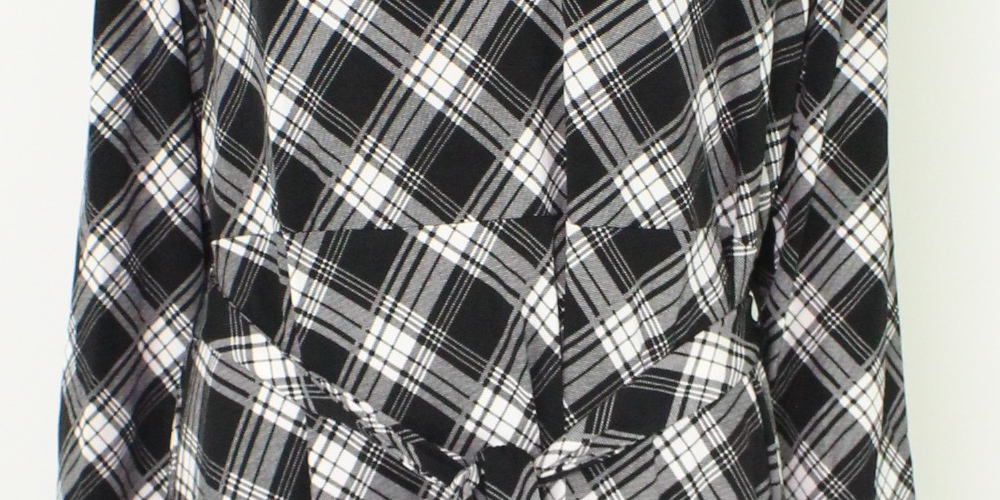Charter Club Women's Shift Dress Plus Plaid V-Neck Tie-Waist  Black Size 2X