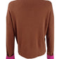 Bar III Women's Contrast Cuff Crewneck Sweater Orange Size XS