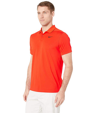 Nike Men's  Solid Collared Polo Shirt Orange Size Small