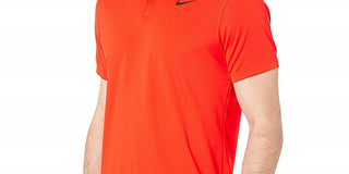 Nike Men's  Solid Collared Polo Shirt Orange Size Small
