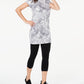 Ideology Women's Floral Short Sleeve Tunic Top Gray Size 2XL