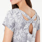 Ideology Women's Floral Short Sleeve Tunic Top Gray Size 2XL