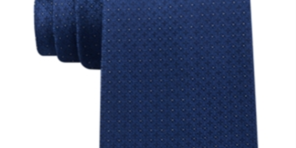 Calvin Klein Men's Filetto Medallion Self-tied Necktie Blue Size Regular