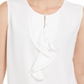 Kasper Women's  Button Sleeveless Bib Neck Top White Size XS