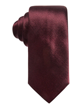 ALFANI Mens Wine Satin Slim Neck Tie Red One Size
