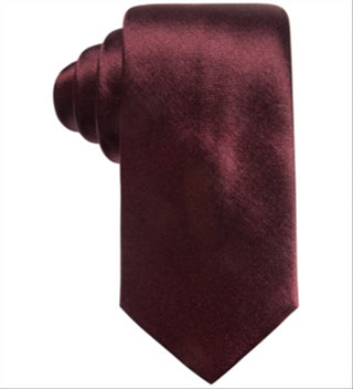 ALFANI Mens Wine Satin Slim Neck Tie Red One Size