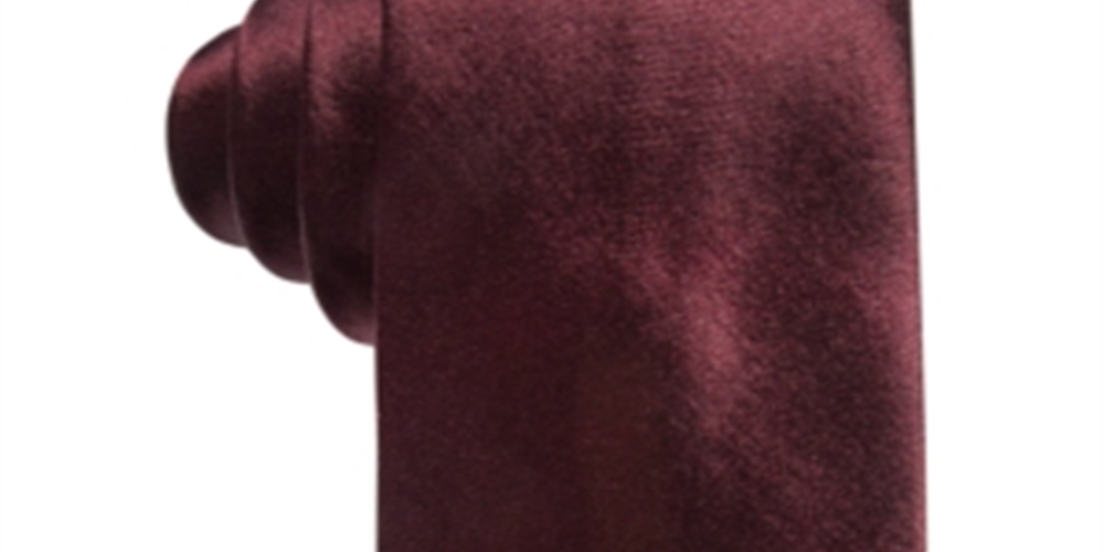 ALFANI Mens Wine Satin Slim Neck Tie Red One Size