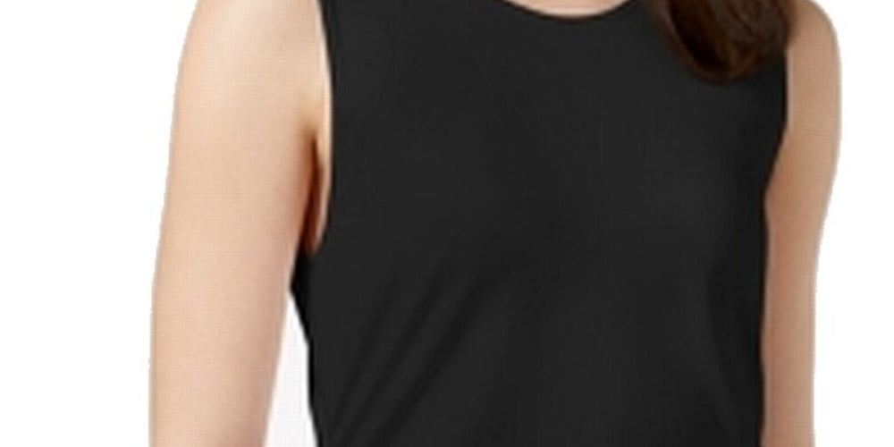 Alfani Women's Knit Top Solid Stretch Black Size Small