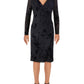 Ralph Lauren Women's Torelana Velvet Burnout MIDI Dress Navy Size 10