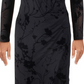 Ralph Lauren Women's Torelana Velvet Burnout MIDI Dress Navy Size 10