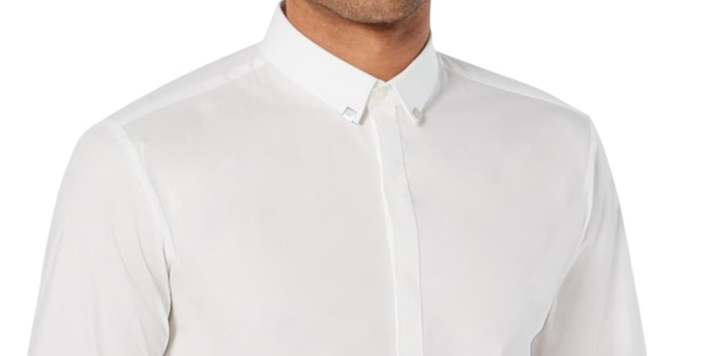 Hugo Boss Men's Hardware Tip Button up Shirt White Size Small