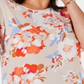Bar III Women's Floral Short Sleeve Jewel Neck Top Orange Size 1X
