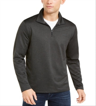 Calvin Klein Men's Space Dyed Quarter Zip Sweater Black Size Large