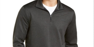 Calvin Klein Men's Space Dyed Quarter Zip Sweater Black Size Large
