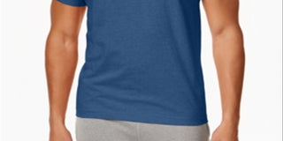 Alfani Mens Slub V-Neck T-Shirt Blue Size Large