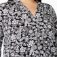 Charter Club Women's Plus Size Printed 34-Sleeve T Deep Black Floral Paisley Size 3X