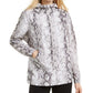 Ideology Women's Lightweight Snake Print Anorak Jacket White Size Medium