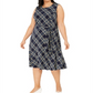 Charter Club Women's Plus Size Sleeveless MIDI Dress  Blue Size 3X