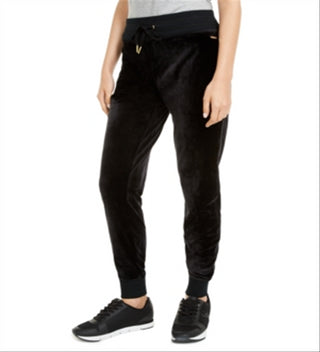 Calvin Klein Women's Velour Jogger Pants Black Size Small