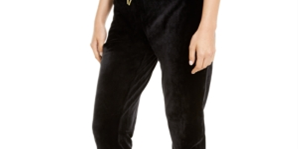 Calvin Klein Women's Velour Jogger Pants Black Size Small