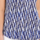 JM Collection Women's  Cold-Shoulder Printed Top Blue Size Large