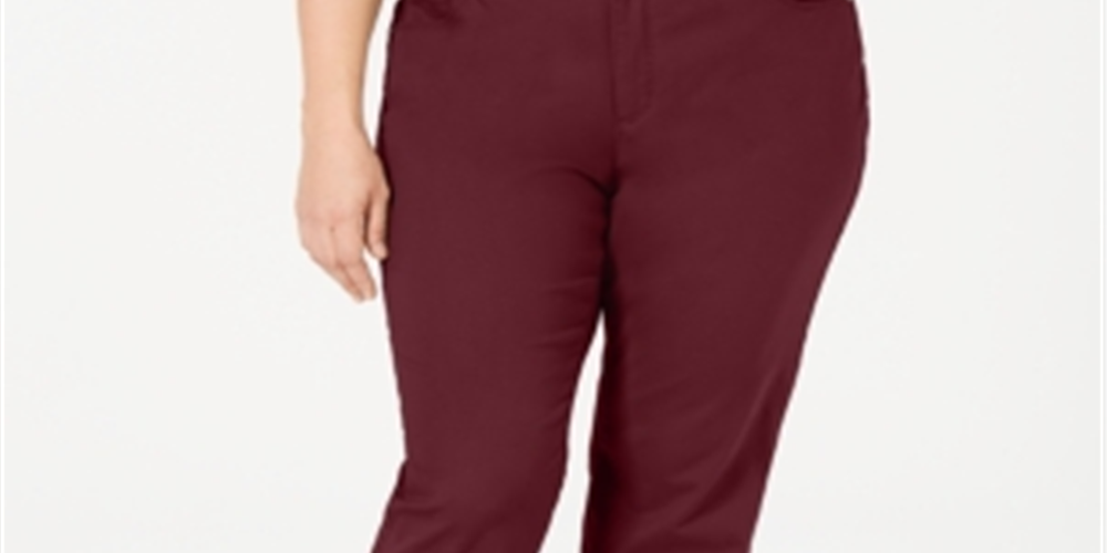 Charter Club Women's  Plus Size Twill Lexington Pants  Red Size 26W