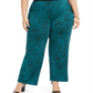 Ny Collection Women's Plus Size Printed Pull-on Pants Green Size 3X