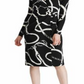 RALPH LAUREN Women's Printed Long Sleeve V Neck Knee Length Body Con Dress  Black Size 10 P