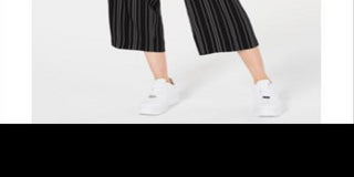 Bar III Women's Cropped Stripe Pants Black Size 10