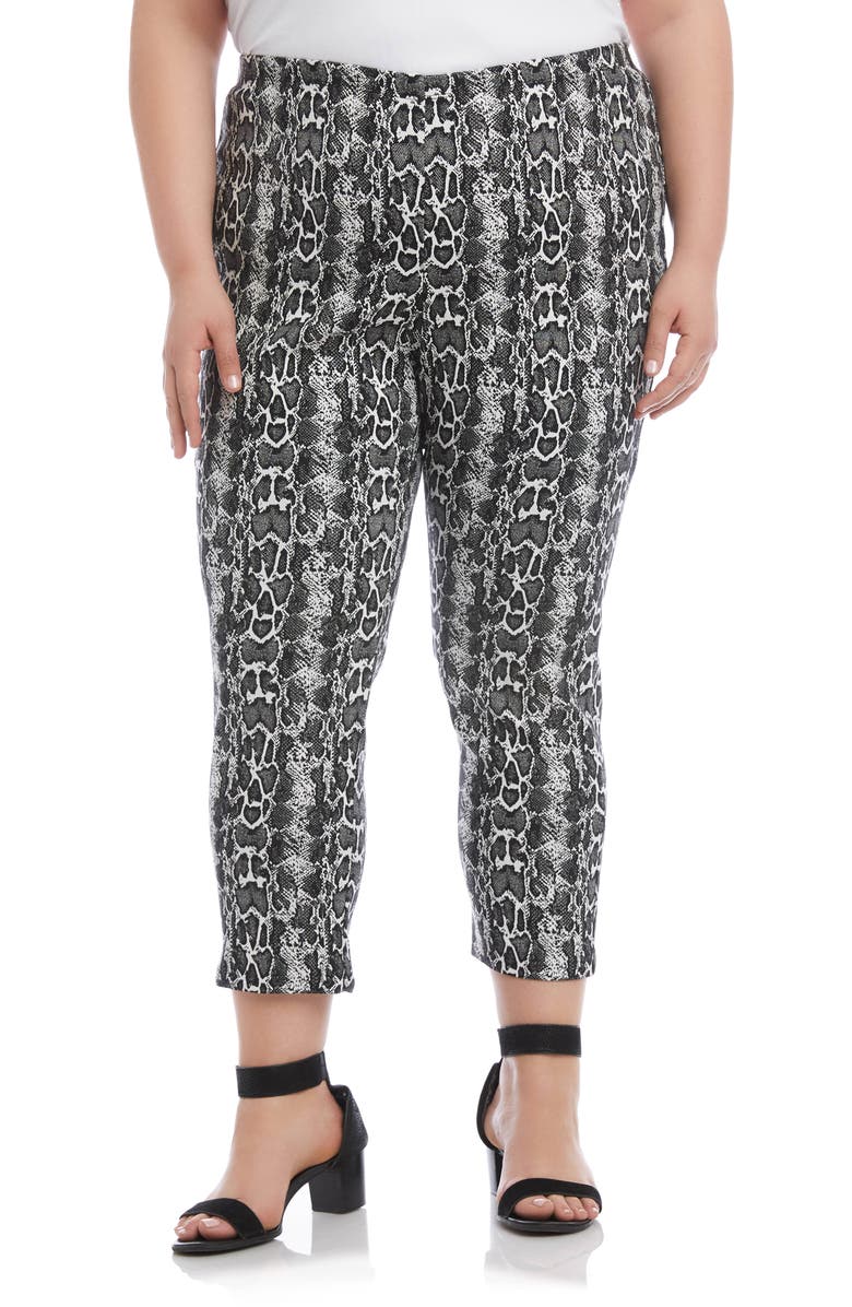 Karen Kane Women's Snake Print Piper Pants Black Size 3X
