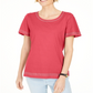 Karen Scott Women's Grommet-Trim Cotton Top  Orange  Size 2XL