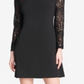 Tommy Hilfiger Women's  Lace Long Sleeve Jewel Neck Short Sheath Wear to Work Dress Black Size 4 P