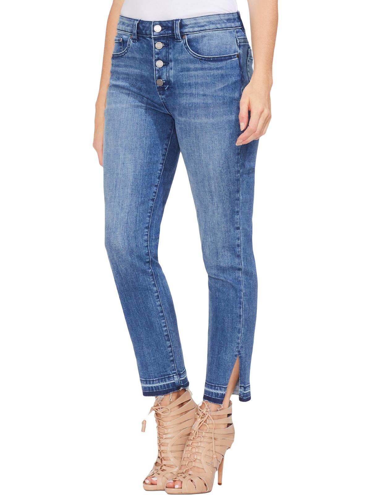 Vince Camuto Women's High Rise Button Fly Jean, Spectrum Blue Size 31