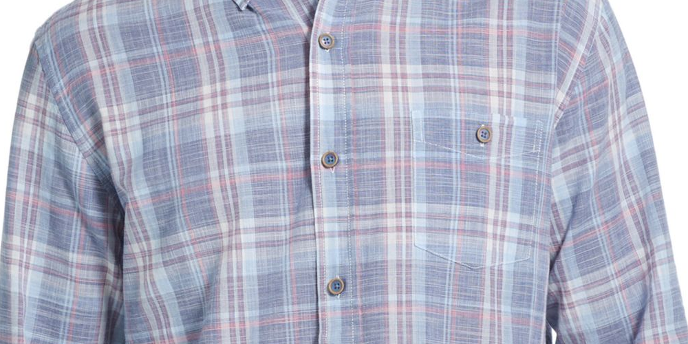 Weatherproof Vintage Men's Regular-Fit End-on-End Plaid Shirt Blue Size Large