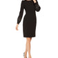 Calvin Klein Women's Sheath Puff Shoulder Embellished Dress Black Size 10