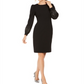 Calvin Klein Women's Sheath Puff Shoulder Embellished Dress Black Size 10