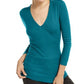 INC Women's Ribbed Top  Tahitian Tide Green Size Small