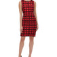 Tommy Hilfiger Women's Velvet Plaid Scuba Dress Red Size 2 Petite