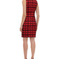 Tommy Hilfiger Women's Velvet Plaid Scuba Dress Red Size 2 Petite