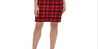 Tommy Hilfiger Women's Velvet Plaid Scuba Dress Red Size 2 Petite