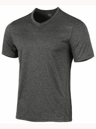 Ideology Men's T-Shirt  V Neck Space-Dyed Seamed Gray Size Medium