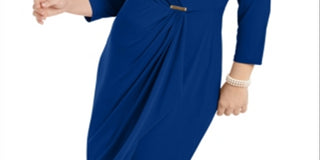 Charter Club Women's Plus Size Surplice Crossover Dress  Blue Size 0X