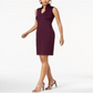 Calvin Klein Women's Cocktail Dress Ruffled V Neck Purple Size 4