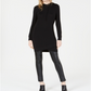 Bar III Women's Long Sleeve Crew Neck Tunic Sweater Black Size XX-Small