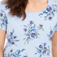 Karen Scott Women's Floral-Print Scoop-Neck Top  Blue Size Small
