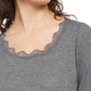 Planet Gold Juniors' Lace-Trim Top Gray Size Large