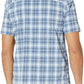 Hi-tec Men's  Plaid Flex Stretch Dri-Tec Short Sleeve Button-Down Shirt Blue Size Small