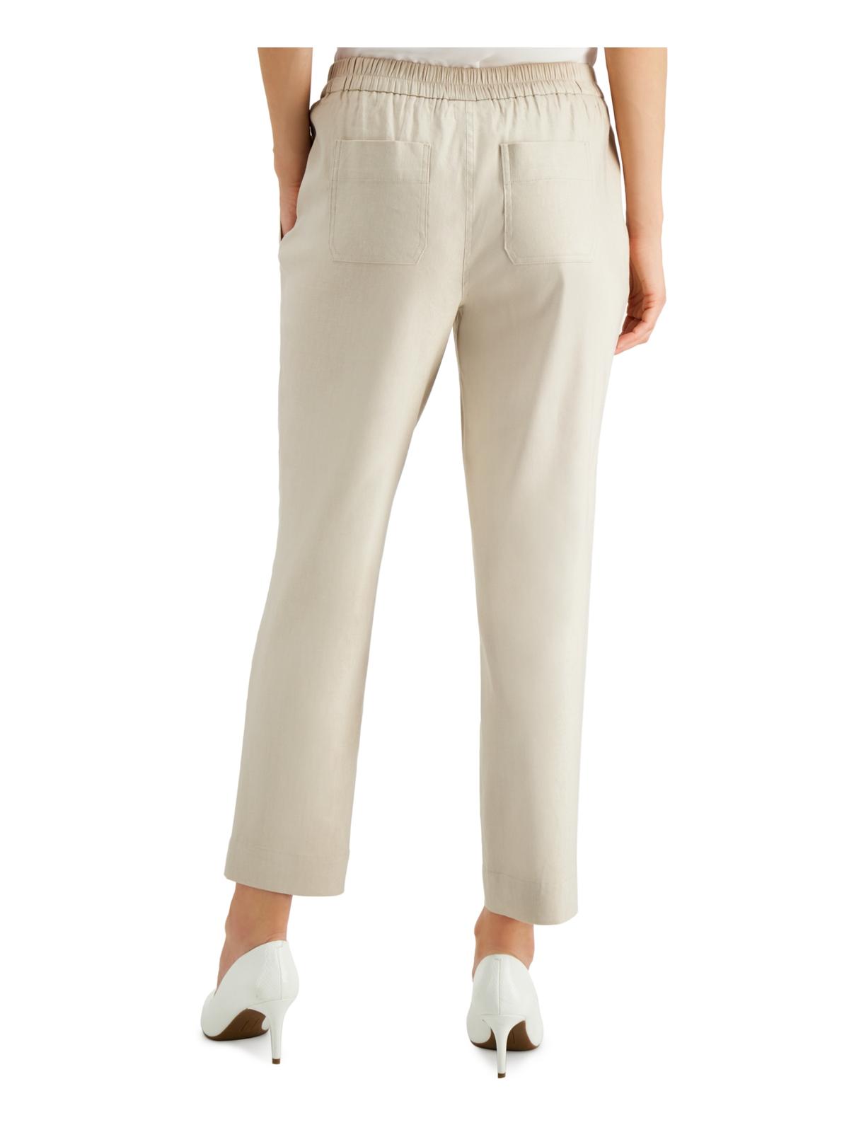 Adidas Women's Pleat Front Slim Leg Ankle Pants Beige Size X-Large